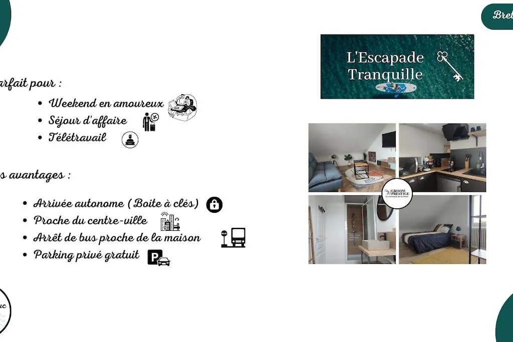 L'Escapade Tranquille Apartment Saint-Brieuc 0*,  France